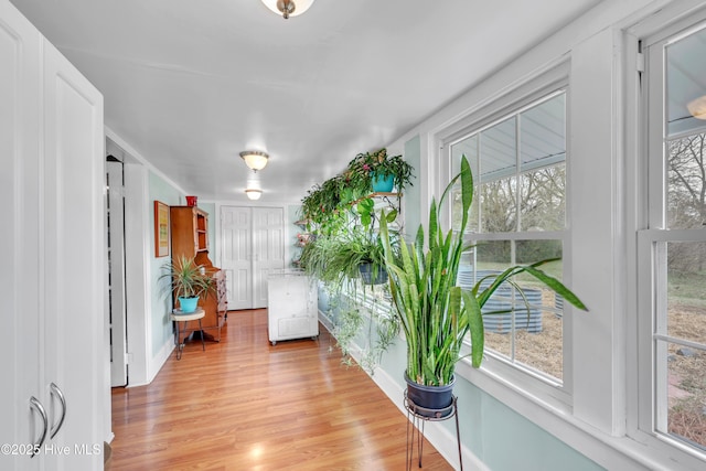 interior space featuring a wealth of natural light and light wood-style floors