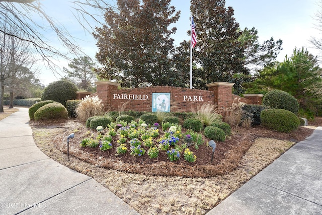 view of community sign