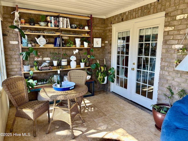 interior space featuring french doors