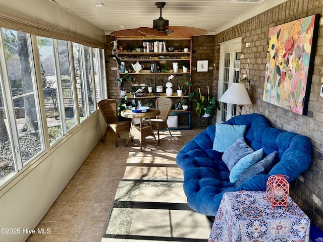 sunroom / solarium featuring visible vents