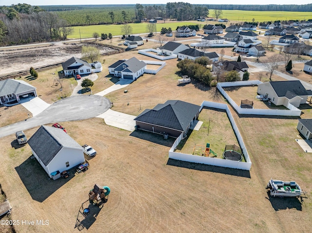 bird's eye view with a residential view