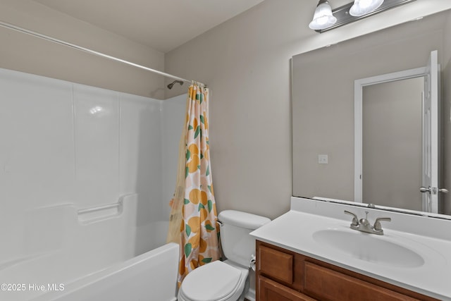 4000 W T Whitehead Dr, Jacksonville, NC 28546 - bathroom with vanity and shower / tub combo with curtain