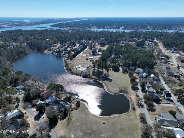 7907 Reunion Rd, Wilmington, NC 28411 - aerial view featuring a forest view, a residential view, and a water view