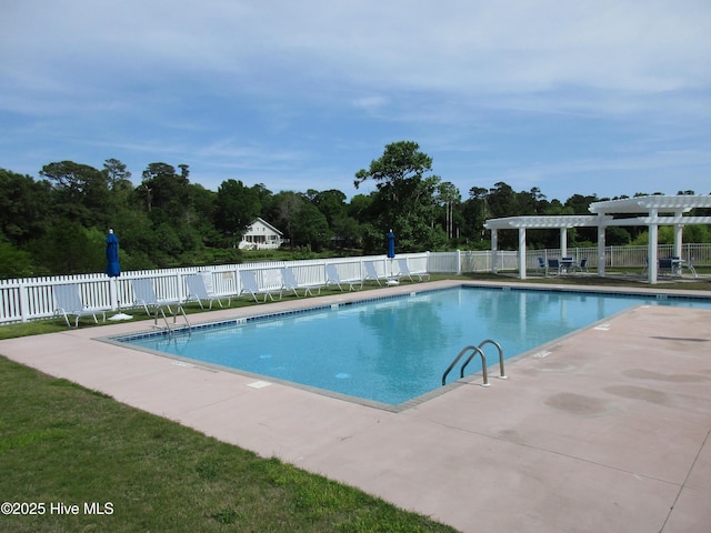 7907 Reunion Rd, Wilmington, NC 28411 - pool featuring fence, a pergola, and a patio area