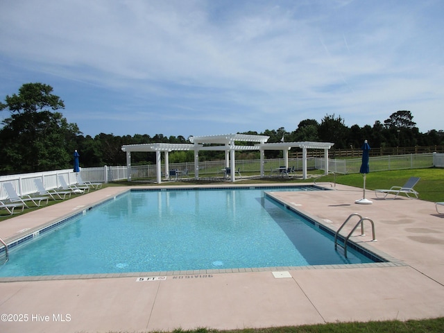 7907 Reunion Rd, Wilmington, NC 28411 - community pool featuring fence, a pergola, and a patio area