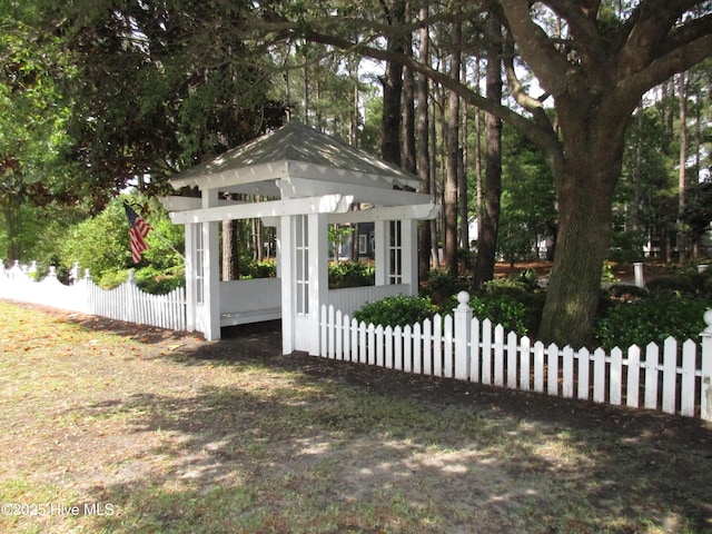 7907 Reunion Rd, Wilmington, NC 28411 - exterior space with fence and a gazebo