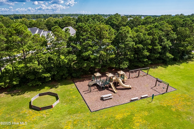 community play area with a yard