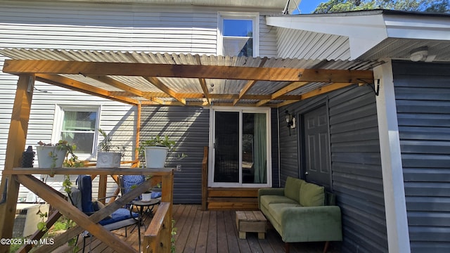 deck with a pergola