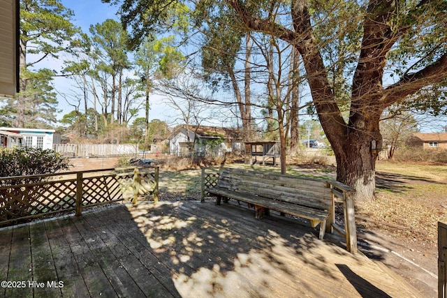 wooden terrace with fence