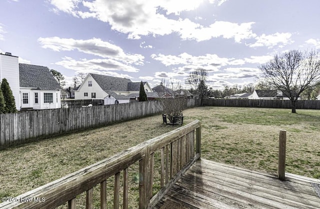 exterior space featuring a lawn and a fenced backyard