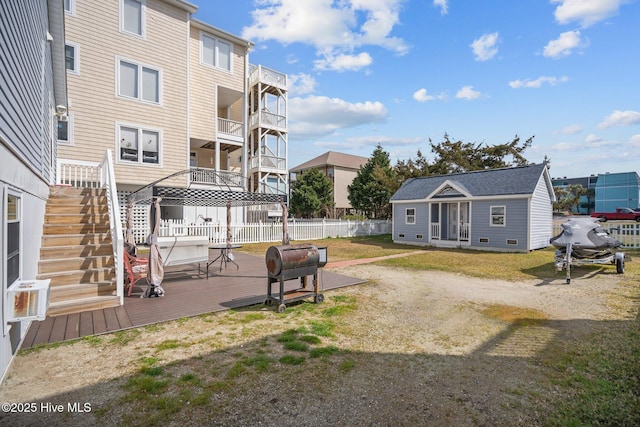 view of yard with cooling unit and fence