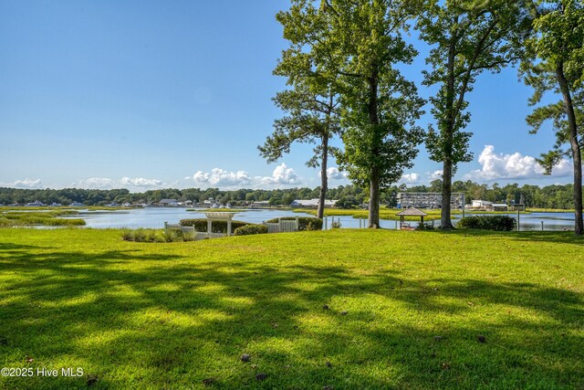 property view of water with fence