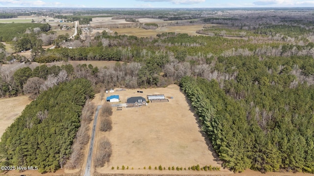 drone / aerial view with a rural view