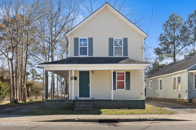 view of front of property with a porch