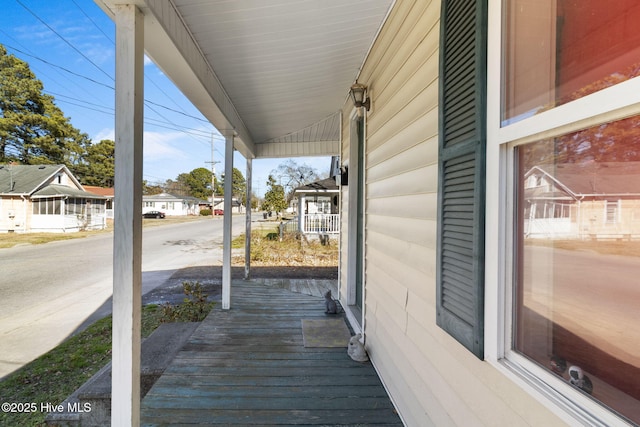 deck featuring covered porch