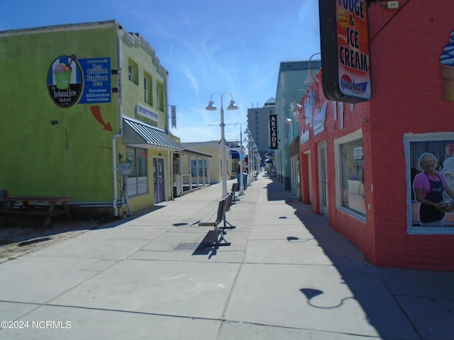 view of street with street lighting and sidewalks