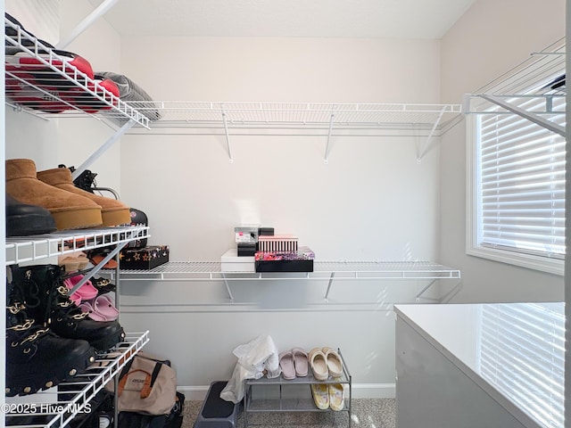 view of walk in closet