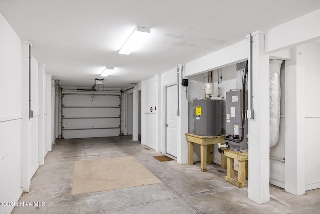 garage with water heater