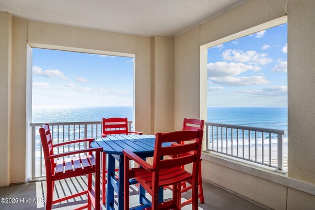 balcony with a water view