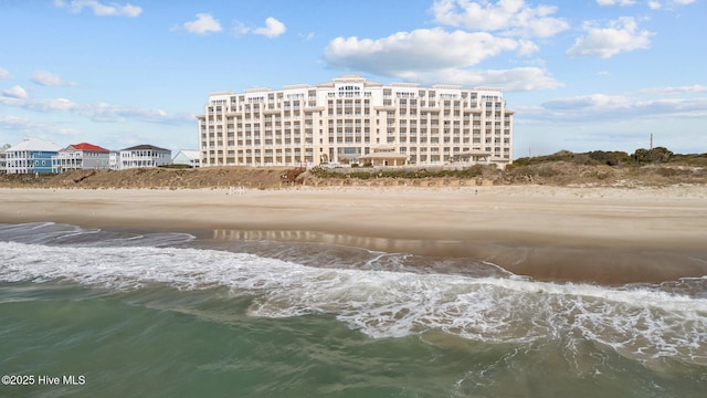 view of water feature featuring a view of the beach