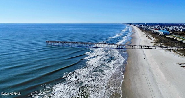 property view of water with a beach view