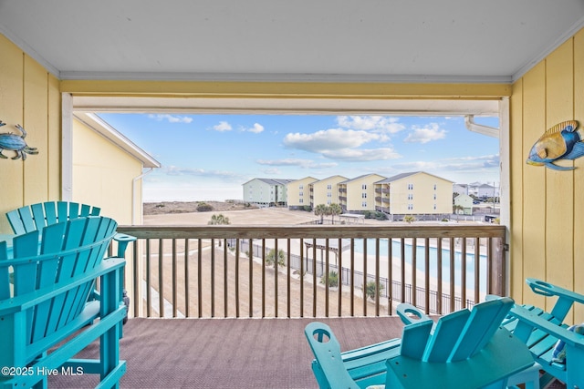 balcony with a residential view