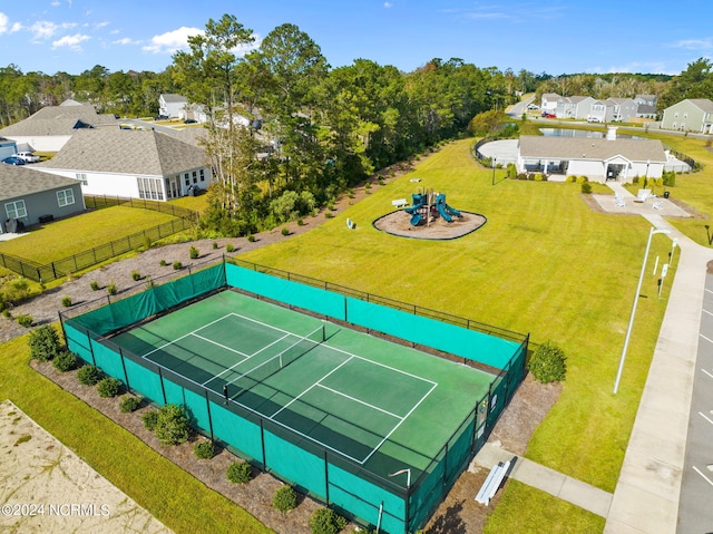 drone / aerial view featuring a residential view