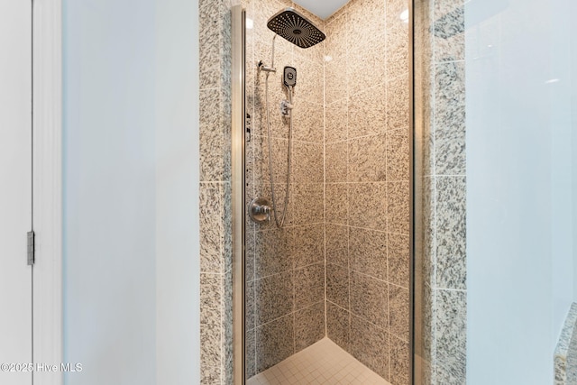 bathroom featuring a shower stall