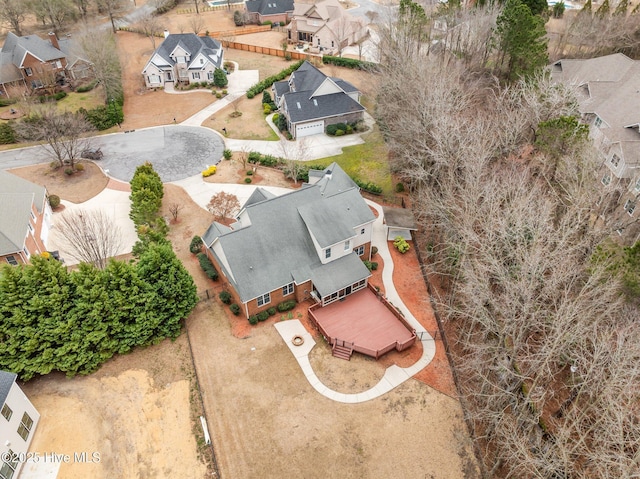 aerial view featuring a residential view