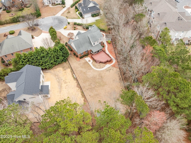 drone / aerial view with a residential view