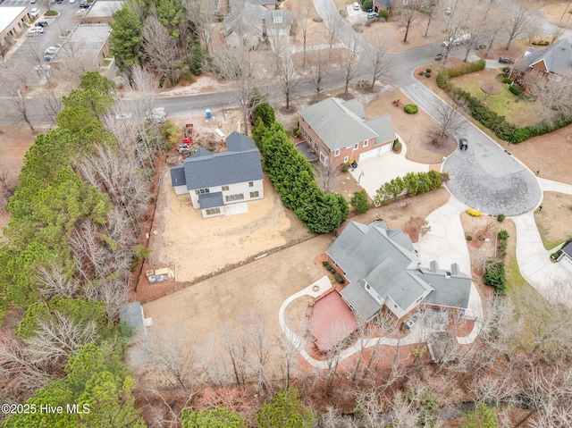 aerial view with a residential view