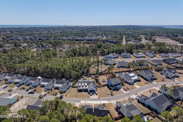 aerial view with a residential view