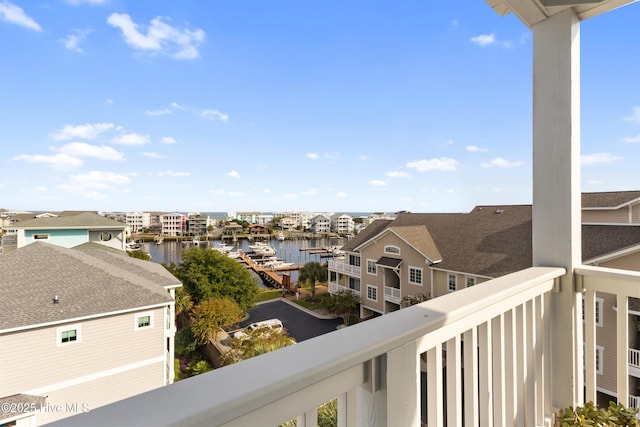 balcony with a water view