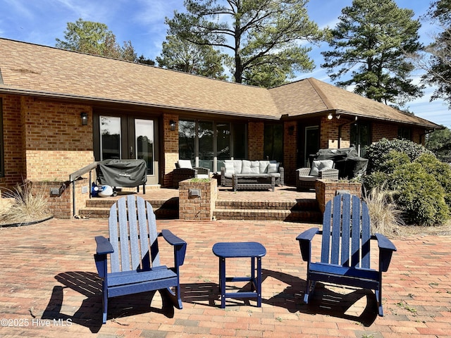 view of patio with an outdoor living space