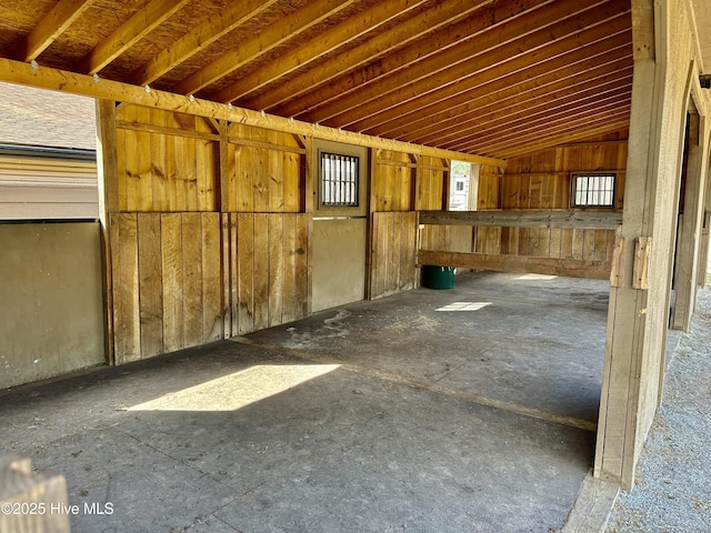 miscellaneous room with vaulted ceiling