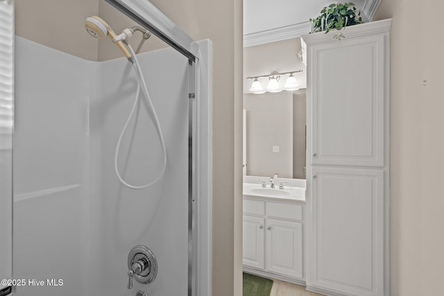 bathroom featuring shower / bathtub combination and vanity