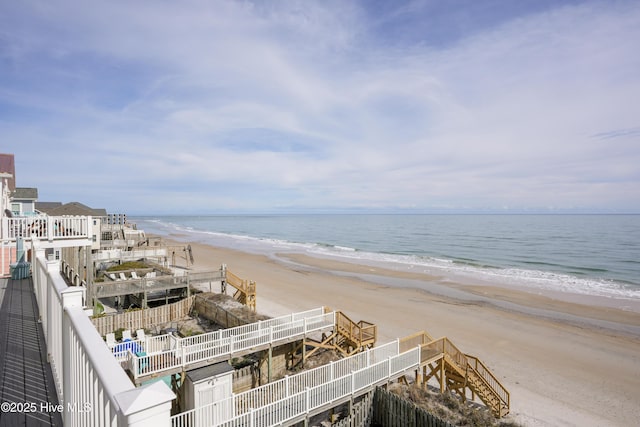 view of water feature with a view of the beach