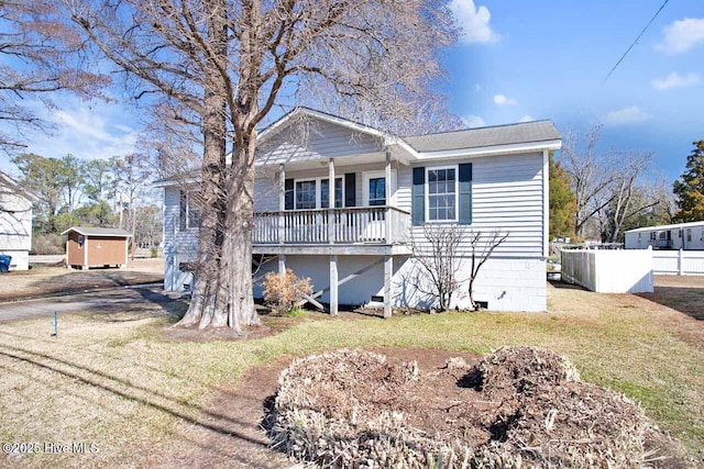 exterior space with crawl space, fence, and a yard