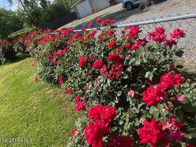 view of yard featuring fence