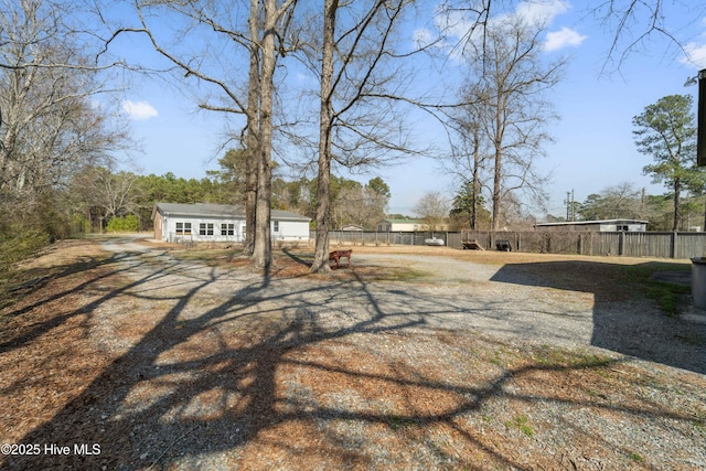 view of yard with fence