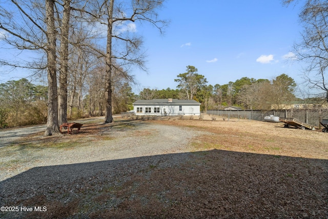 view of yard with fence