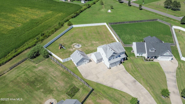 bird's eye view featuring a rural view