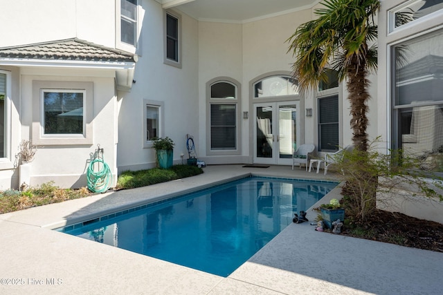 exterior space featuring french doors