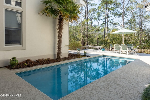 outdoor pool featuring a patio