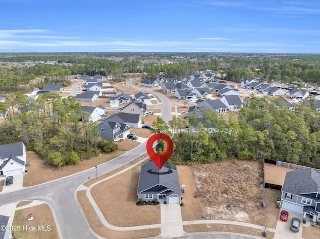 aerial view featuring a residential view