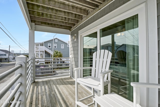 balcony featuring a residential view