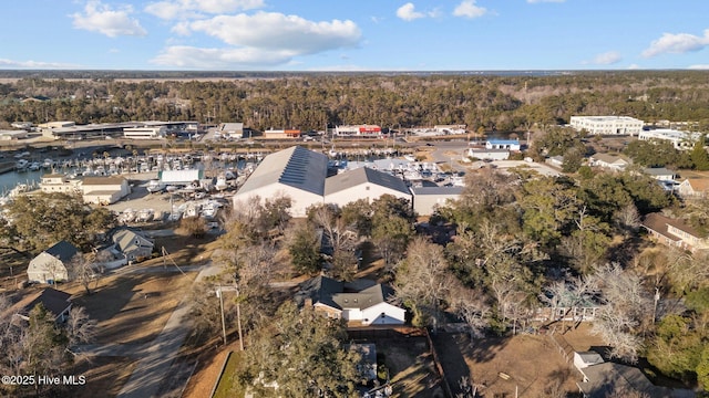 aerial view with a forest view