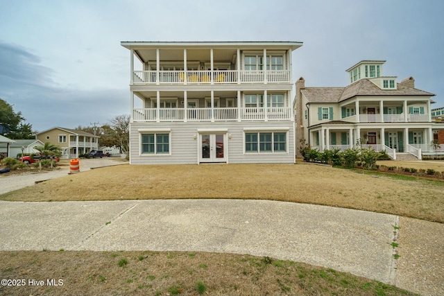 back of property with french doors