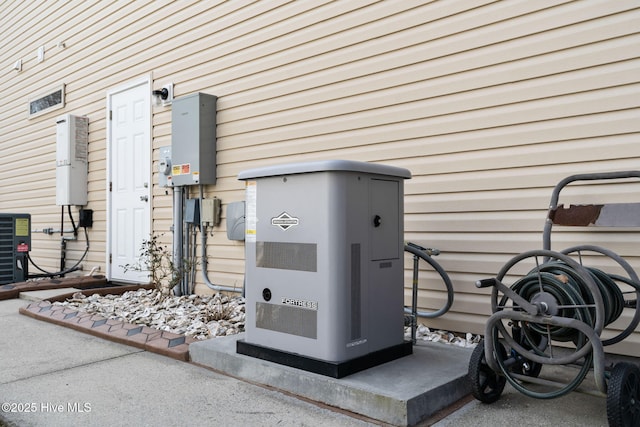 exterior details with a power unit and central AC unit