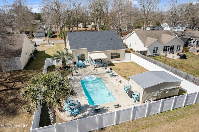 aerial view featuring a residential view